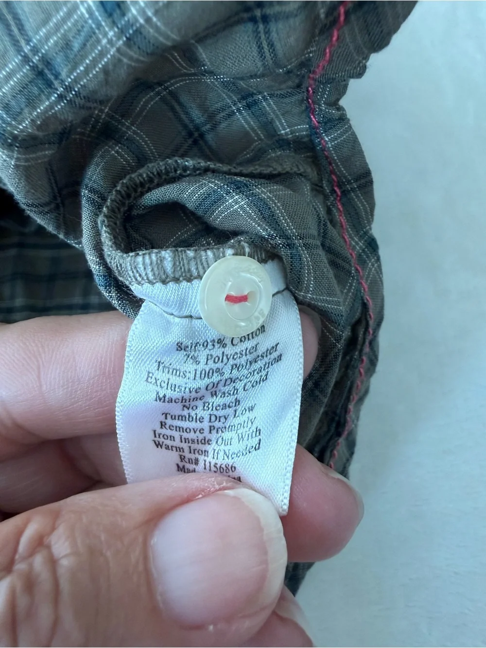 Johnny Was 3 J Olive Plaid Dress with Embroidery Size Small E04 - Picture 9 of 11